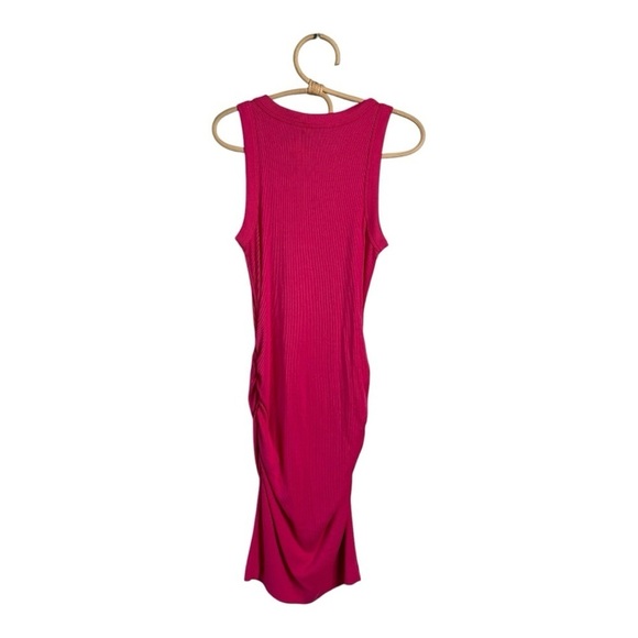 Michael Stars Demi Magenta Pink Sleeveless Ruched Tank Knit Dress SF2557P MP NEW - Picture 9 of 14